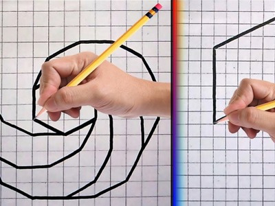 How to Draw Optical illusion 3D Drawings on Graph Paper. Optical illusion drawing. 3D Drawing