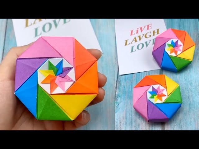 How to Make a Hexagonal Gift Box. Origami Hexagonal Gift Box Tutorial - 1 Sheet DIY #shorts