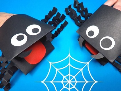 How to Make a Paper Spider Hand Puppet | Halloween Paper Craft