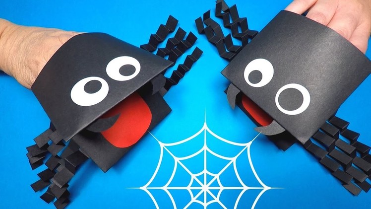 How to Make a Paper Spider Hand Puppet | Halloween Paper Craft