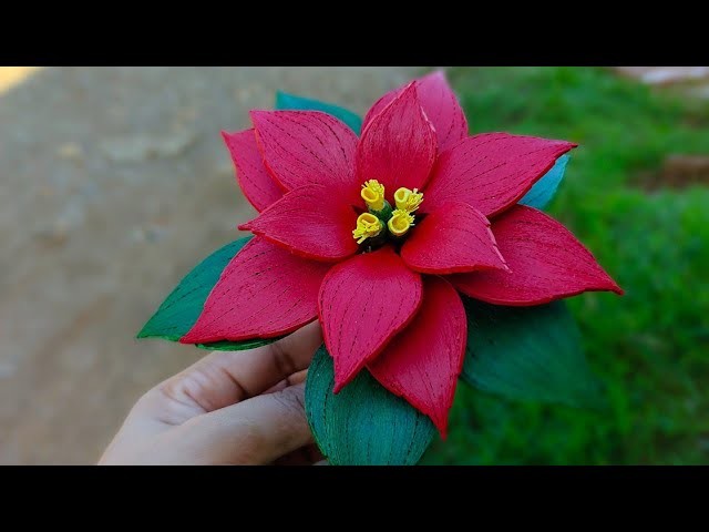 Husnul Khatimah | How To Make Poinsettia Flower | Quilling Poinsettia | Craft Tutorial | DIY