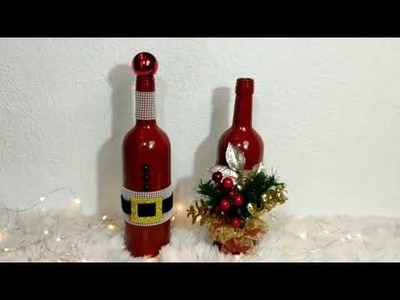 Ideas de como decorar botellas navideñas | manualidades | diy