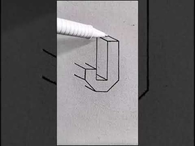 J Letter Drawing art 3D drawing painting tutorial #shorts