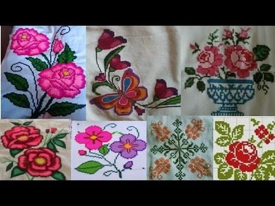 New colorful dusuti flower designs in cross stitch | Hand embroidery patterns