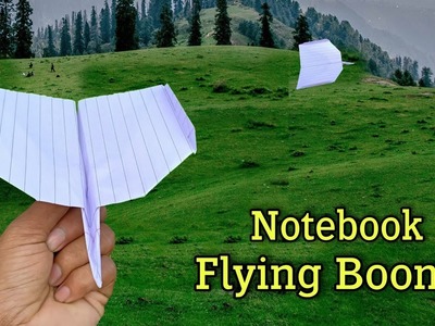 New flying notebook boomer, how to make flying paper boomrang, paper flying airplane, paper plane