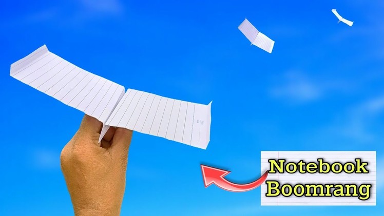 New notebook boomrang, longest flying notebook plane, how to make paper airplane, technokriart