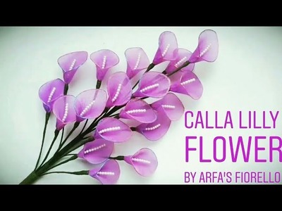 DIY How to make calla Lilly flower | nylon stocking flower | Tutorial