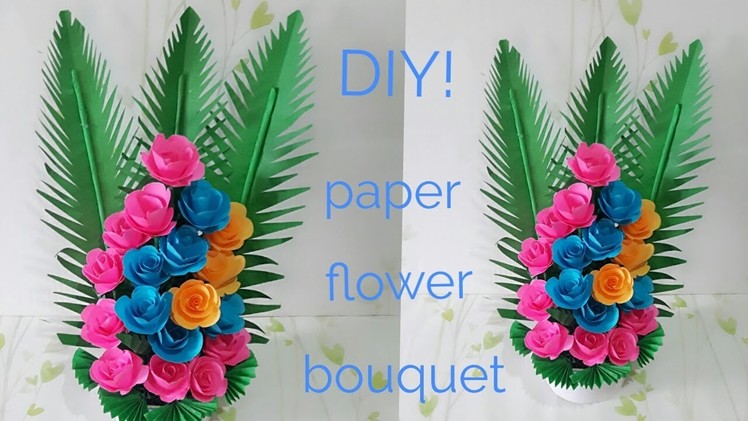 DIY Paper Flower Bouquet | how to make beautiful paper flower bouquet | Room decoration