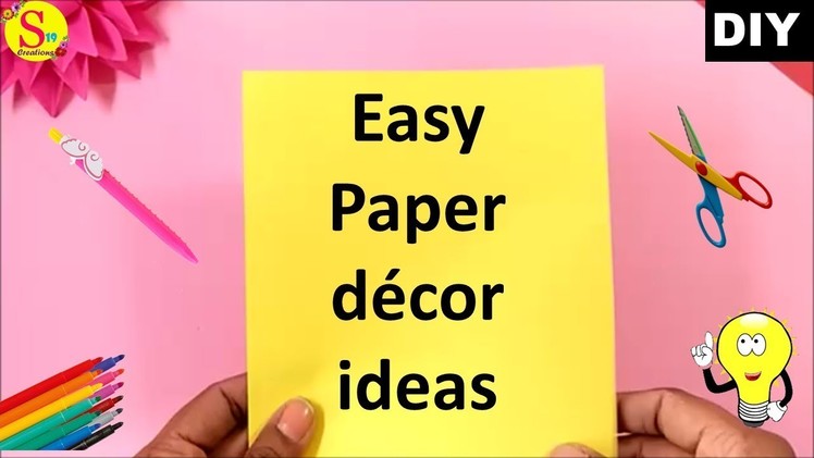 Easy paper decor ideas | how to make flowers with paper easy | paper crafts for room decoration
