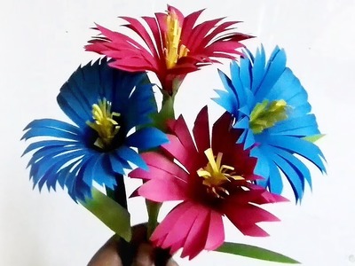 Easy Paper Flowers | DIY Flower Making | How to Make Flower Using Paper for Home Decor ! Room Decor