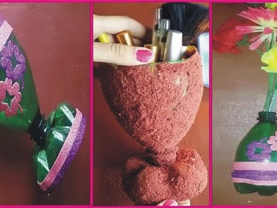 How to Make A Flower Vase At Home  Plastic Bottle Flower Vase  Home decor ideas