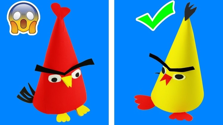 How to Make a Paper Angry Bird - Angry Bird Hat - Diy Angry Bird Crafts - Kids Art and Craft