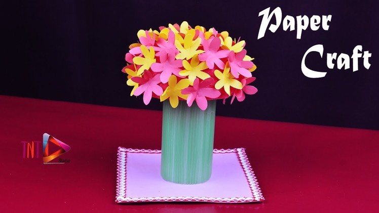 How To Make A Paper Flower Ball | Paper Flowers Showpiece Ideas | DIY Paper Flower Home Decor Idea