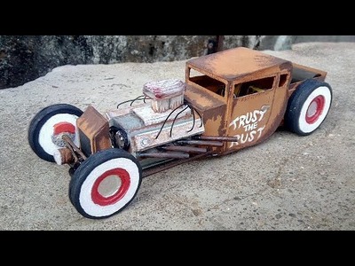 How To Make CAR |DIY| 1932 Ford Rat Rod  with cardboard or mounting board. #TrustTheRust
