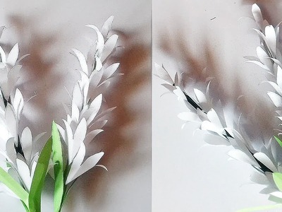 How to make Paper Flower - Tuberose Flower Making of Plain Paper - DIY Paper Crafts | Tuberose