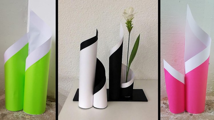 How to make paper flower vase at home | #3 | diy paper flower vase