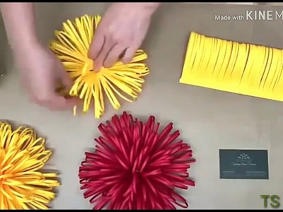 How To Make Paper Flowers - DIY Home Decoration Idea - Paper Crafts !!! TS Art