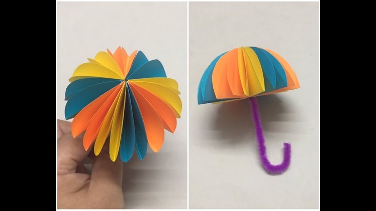 How to Make Paper Umbrella - Paper Crafts for kids