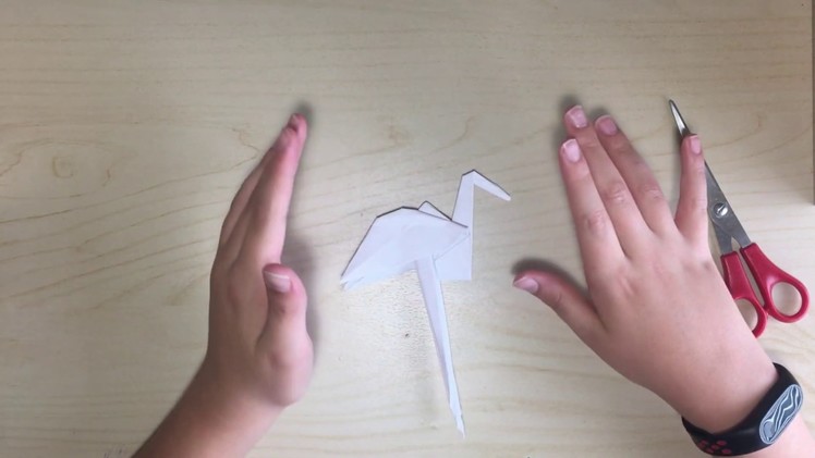 Origami (4) - How to make a ORIGAMI 3D FLAMINGO?. Origami Flamingo yapimi