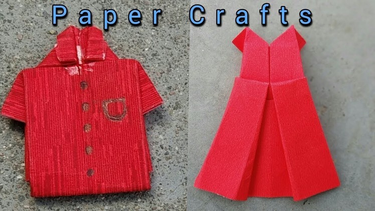 Paper crafts |How to make T-shirt & dress using cardboard| Simple crafts.