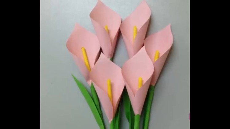 Paper flower! DIY: How to Make Calla Lily Paper Flower ! Very Easy Origami Flower for Beginners !