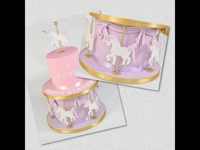 Unicorn Carousel Cake | How to Make. Assemble. Set Up a Carousel Cake Step by Step Tutorial