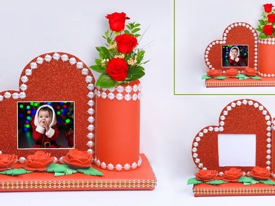 Christmas Photo frame decoration DIY. Best Out of waste bottle