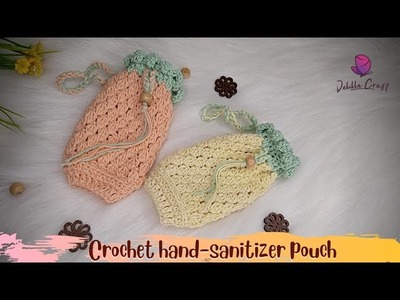 Crochet Pineapple Mini Pouch for Hand-sanitizer