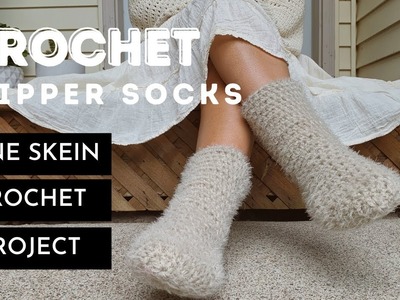 Crochet slipper socks pattern. Crochet Xmas gift ideas. FREE pattern