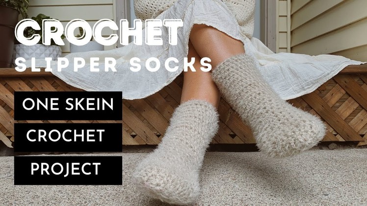 Crochet slipper socks pattern. Crochet Xmas gift ideas. FREE pattern