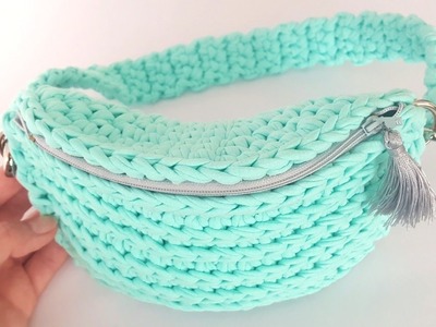 Crochet waist belt bag tutorial