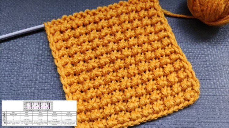 Dense Relief Knit Stitch| Dichtes Reliefmuster stricken| Punto a rilievo denso| Punto relieve denso