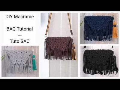 DIY Macrame Bag Tutorial EN-FR Tuto Sac en macramé n#1