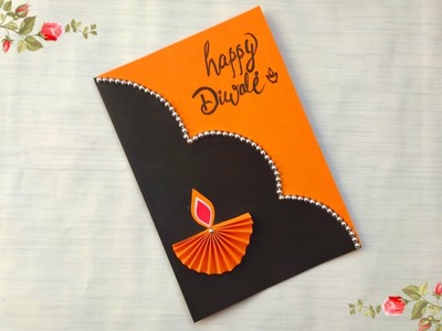 Easy and Beautiful Diwali card making. Handmade Diwali greeting card ideas. DIY Diwali card easy