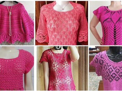 Exclusive Crochet Tops collection with beautiful pink shades #crochettops #crochet #tops