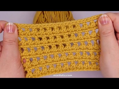 How to crochet gold triangles stitch simple tutorial by marifu6a