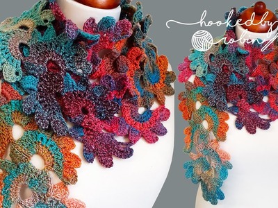 How to Crochet the Fan Lace Scarf