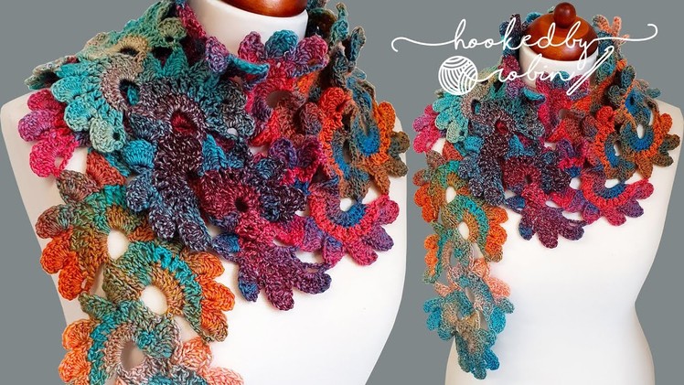 How to Crochet the Fan Lace Scarf