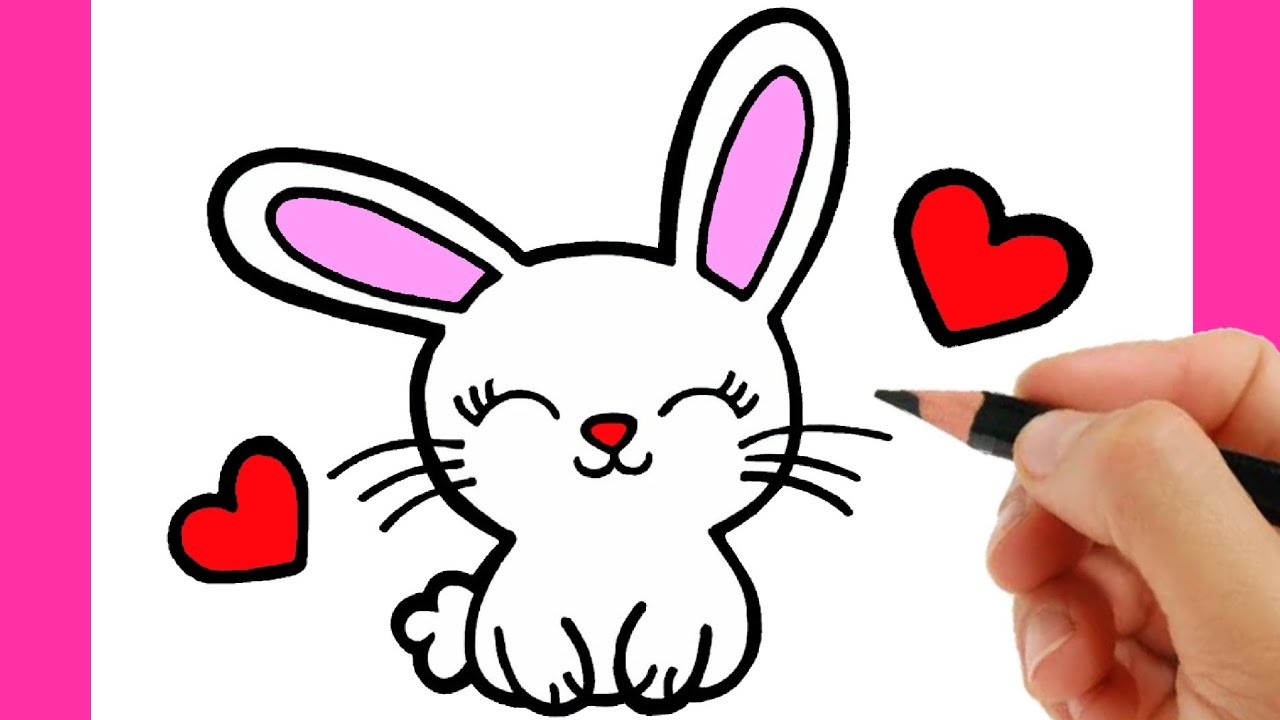 HOW TO DRAW A CUTE BUNNY EASY STEP BY STEP - DRAWING ANIMALS