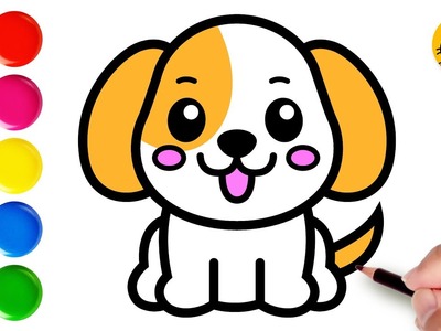 How to Draw a Cute Puppy Easy for Kids. Dog Drawing Easy. Bolalar uchun itni qanday chizish kerak