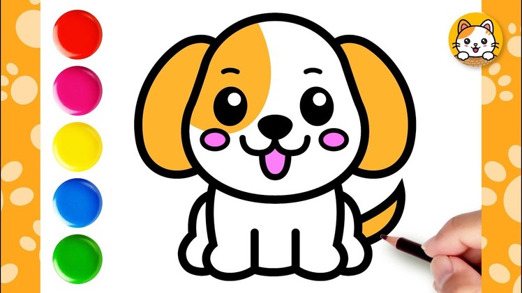How to Draw a Cute Puppy Easy for Kids. Dog Drawing Easy. Bolalar uchun itni qanday chizish kerak