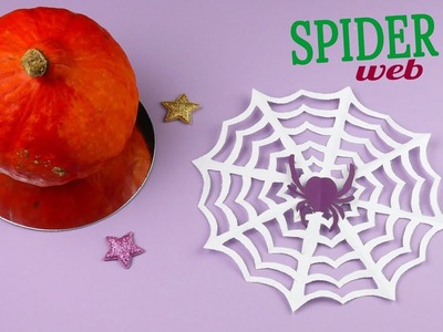 How to make a spider web with a spider. Halloween decorations [Paper cutting easy]