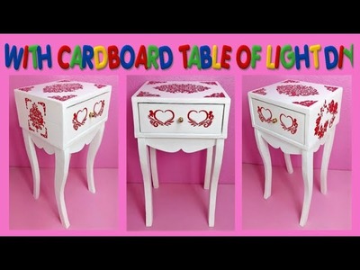 How to make BEDSIDE TABLE with CARDBOARD - TABLE OF LIGHT DIY (recycling materials craft) Mr. DIY