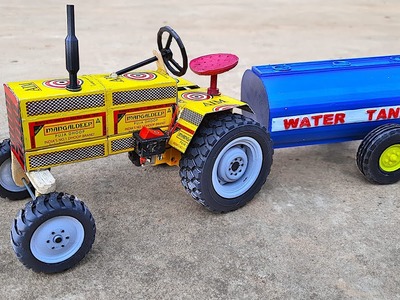How to Make Matchbox Water Tank Tractor ???? Trolley - DIY Tractor Science Project