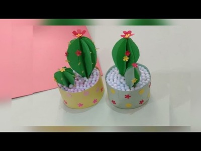How to make Paper Cactus ????| Easy Paper Craft | Diy Paper Cactus tree