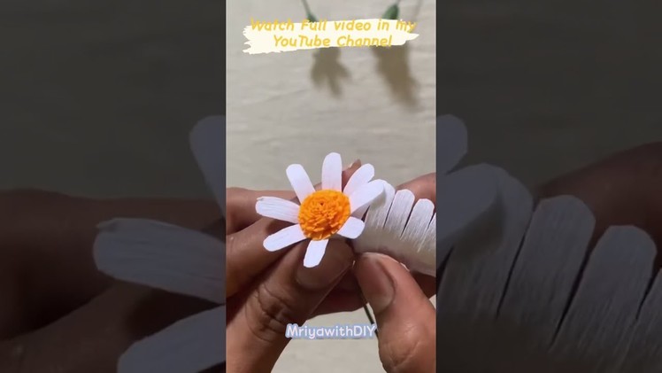 How to make Paper Daisy Flower | Crepe Paper Tutorial | DIY | Mriya with DIY