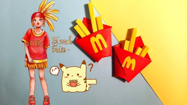 How to make paper french fries????|| french fries tutorial easy||easy paper crafts