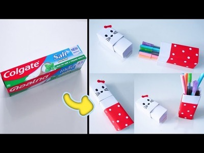 How to make pencil box from Colgate Box || Diy pencil box from Colgate