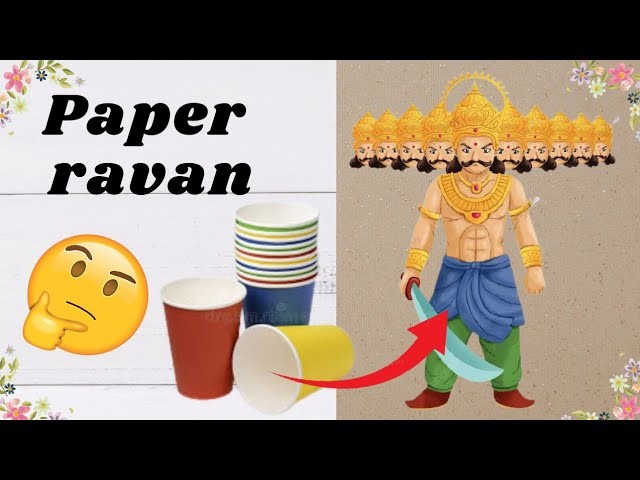 How to make ravan with paper.dussehra craft for kids.paper cup craft.ravan kaise banate hain