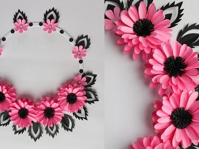 Paper Flower Wall Hanging - Easy Wall Decoration Ideas - Paper craft -DIY wall Decor
